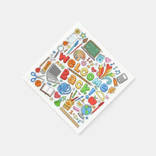 Willkommen zurück zur Schule Serviette (Ecke)