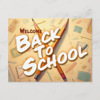 Willkommen zurück zur Schule - Stilkunstdesign Feiertagspostkarte