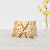 Willkommen zurück zur Schule - Stilkunstdesign Karte (Gelbe Blume)