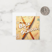 Willkommen zurück zur Schule - Stilkunstdesign Mitteilungskarte (Vorderseite/Rückseite Beispiel)