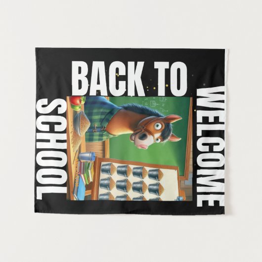 Willkommen zurück zur Schule Wandteppich (Vorderseite (Horizontal))