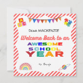 Willkommen zurück zur Schulkarte Dankeskarte (Vorderseite)