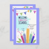 Willkommen zurück zur Schulkarte Einladung (Vorne/Hinten)