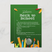 Willkommen zurück zur Schulnotecard Einladung (Vorne/Hinten)