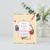 Willkommen zurück zur Typografie in der Schule Postkarte (Stehend Vorderseite)