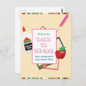 Willkommen zurück zur Typografie in der Schule Postkarte (Vorne/Hinten)