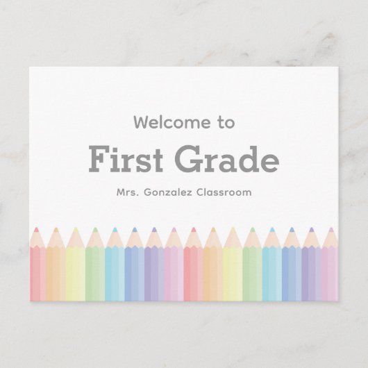 Willkommen zurück zur Vorlage der Schulpostkarte Postkarte (Vorderseite)