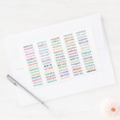 Willkommene Aufkleber: 80 Sprachen/Weiß Rechteckiger Aufkleber (Umschlag)