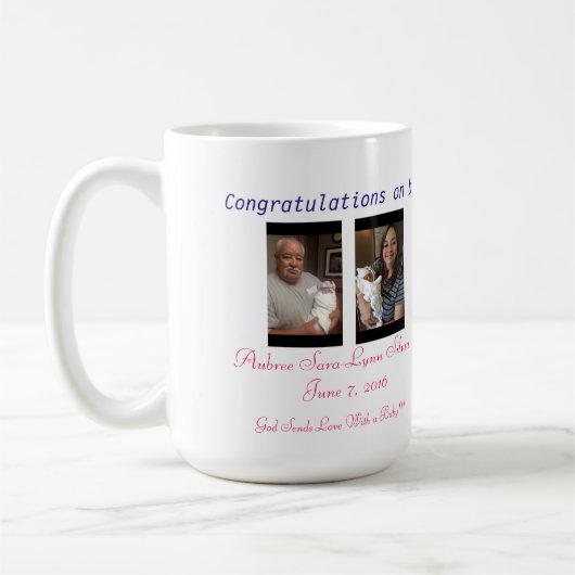 Willkommene Baby-Gewohnheits-Tasse Kaffeetasse (Links)