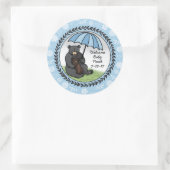 Willkommene Baby-Jungen-Mutter Bear und CUB Runder Aufkleber (Tasche)