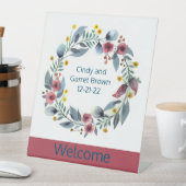 Willkommene Beschriftung Blume Blumenstrauß Kunst Sockelschild (In Situ)