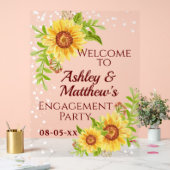 Willkommene Blütenblume Acrylschild (Hochzeit)