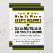 Willkommene das Zuhause-Einladung des Armee-Heldes Einladung (Vorne/Hinten)