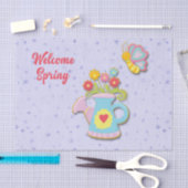 Willkommene Frühlingswasser kann Blume Seidenpapier (Handwerk)