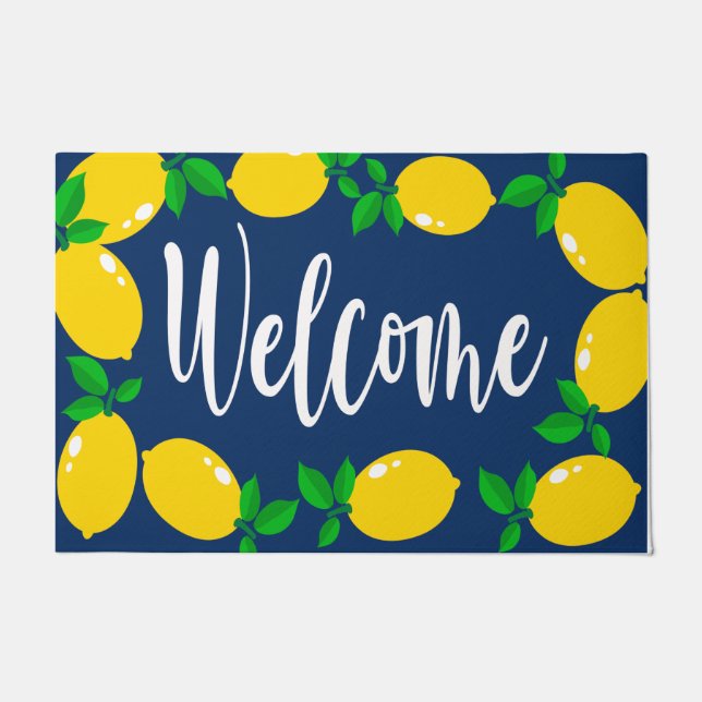Willkommene Gelbe Lemon Doormat, Lemon Lover Mat Fußmatte (Vorderseite)