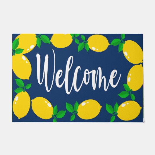 Willkommene Gelbe Lemon Doormat, Lemon Lover Mat Fußmatte (Vorderseite)