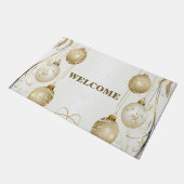Willkommene Goldene Ornament Weihnachtsfeier Fußmatte (Schrägansicht)