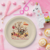 Willkommene Herbst-Fall-Elemente und Landschaft Pappteller (Party)