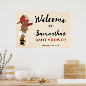 Willkommene kleine OM Firefighter Baby Shower Post Poster (Küche)