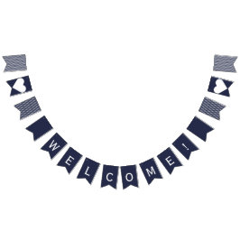 Willkommene Marine und weiße adrette Flagge