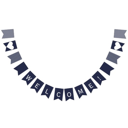 Willkommene Marine und weiße adrette Flagge (Alle)