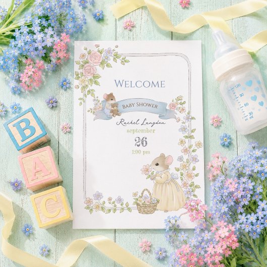 Willkommene Mäuse zur launigen Babyparty Poster