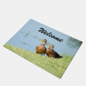 Willkommene niedliche Enten-Fußmatte Fußmatte (Schrägansicht)