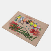 Willkommene Papageien Fußmatte (Schrägansicht)