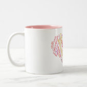 Willkommene Tasse des Herz-(viele Sprachen) (Links)