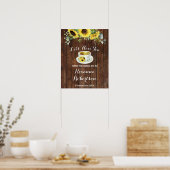 Willkommene Tea Brautparty Sonnenblumen Grünes Zei Poster (Küche)