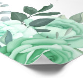 Willkommene Tee Brautparty Grüne Rose Unterschreib Poster (Ecke)