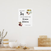 Willkommene Tee Brautparty Marsala Blume Unterschr Poster (Küche)