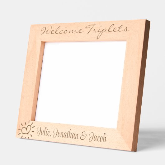Willkommene Triplets, Custom, Triplet Gift, 10x8", Geätzte Rahmen (Links)