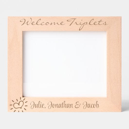 Willkommene Triplets, Custom, Triplet Gift, 10x8", Geätzte Rahmen (Vorderseite)