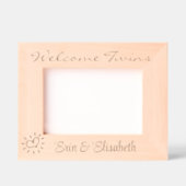 Willkommene Twins mit Namen, Foto, 7 x 5 " Geätzte Rahmen (Vorderseite)