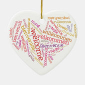 Willkommene Verzierung des Herz-(viele Sprachen) Keramik Ornament (Hinten)