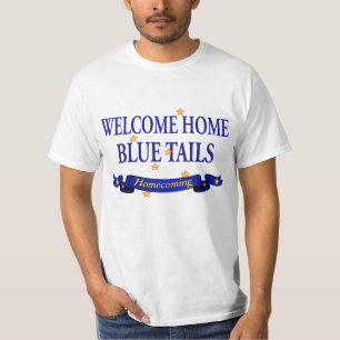 Willkommene Zuhause-Blau-Schwänze T-Shirt