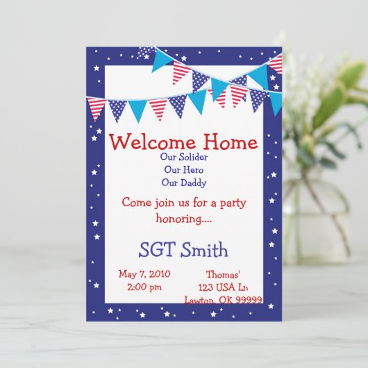 willkommene Zuhause-Einladungen Einladung (Stehend Vorderseite)