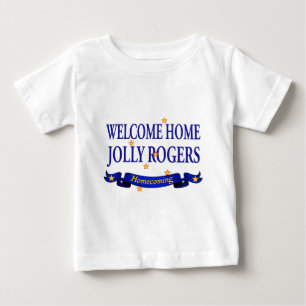 Willkommene Zuhause-Piratenflaggen Baby T-shirt