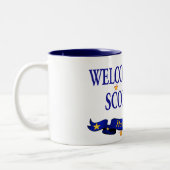 Willkommene Zuhause-Skorpione Zweifarbige Tasse (Links)