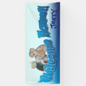 willkommene Zuhause Teddybärnfahne Banner (Vertikal)