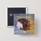 Willkommener Baby-Häschen-Knopf Button (Vorne & Hinten)