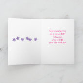 Willkommener Baby-Mädchen-Namen-personalisierte Karte (Innenseite)
