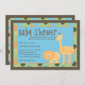 Willkommener Dschungel-König Babyparty Einladung (Vorne/Hinten)