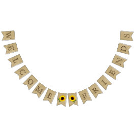 Willkommener Freund-Leinwand-Blick mit Wimpelkette