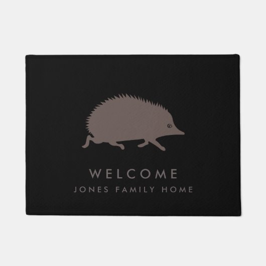 Willkommener Igels-kundenspezifischer Familienname Fußmatte (Vorderseite)