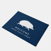 Willkommener Igels-kundenspezifischer Familienname Fußmatte (Schrägansicht)