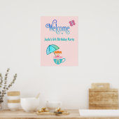 Willkommener Individuelle Name Geburtstagsparty Te Poster (Küche)