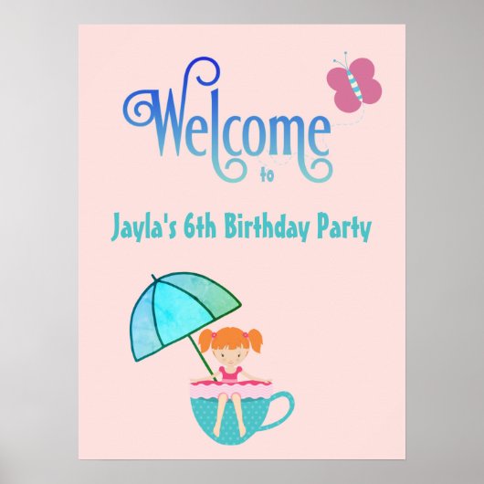 Willkommener Individuelle Name Geburtstagsparty Te Poster (Vorne)