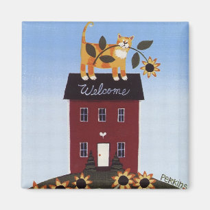 Willkommener Katzen-Magnet Magnet